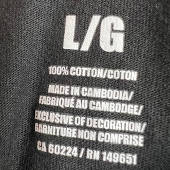 Caterpillar CAT Mens Long Sleeve Size Large Black Crew Neck Logo Black Arm Logo - Picture 6 of 9